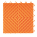 Close-up center view of a single Tropical Orange Swisstrax Ribtrax Smooth garage floor tile.