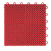 Close-up center view of a single Racing Red Swisstrax Ribtrax Smooth garage floor tile.