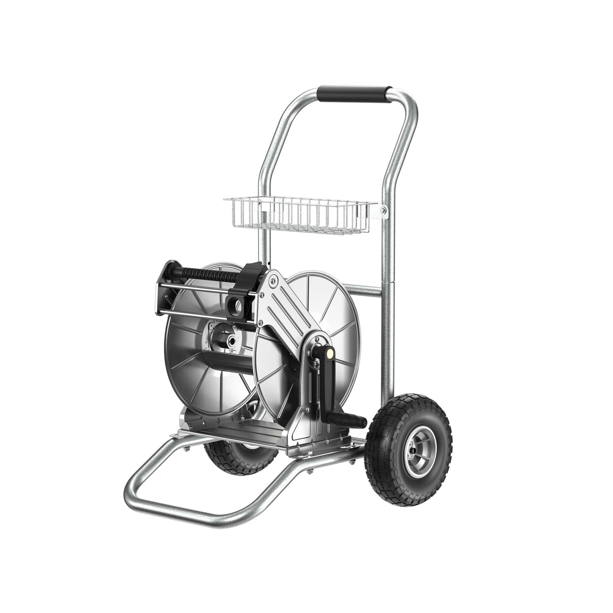 Giraffe Tools Hose Reel Cart with 2 Wheels - Stainless Steel 200ft Capacity