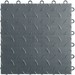 Gray interlocking floor tile with diamond plate pattern
