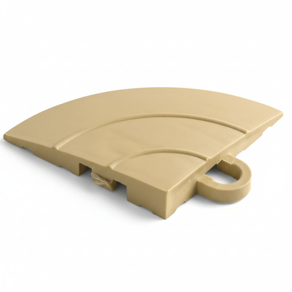 Beige floor corner piece with white background