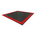 Black mat with red border on a white background
