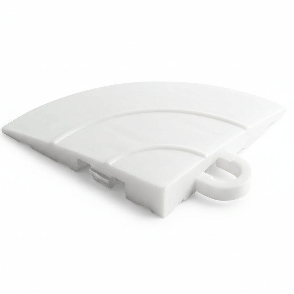 white floor corner piece with white background