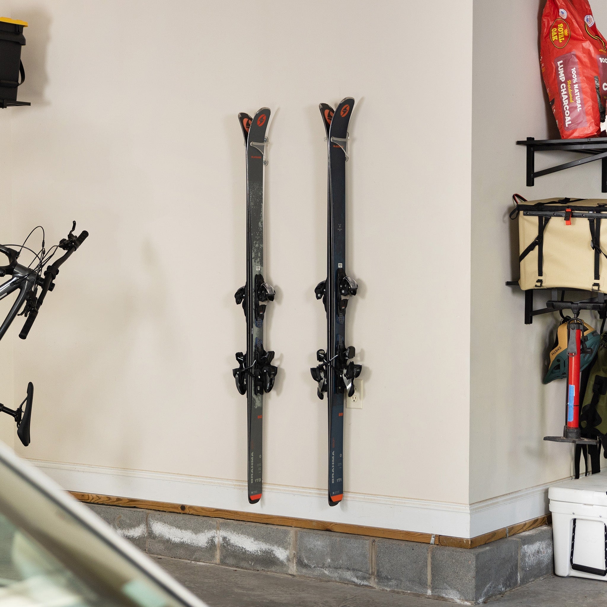 StoreYourBoard Summit Clear Acrylic Ski Wall Rack | 2 Pack