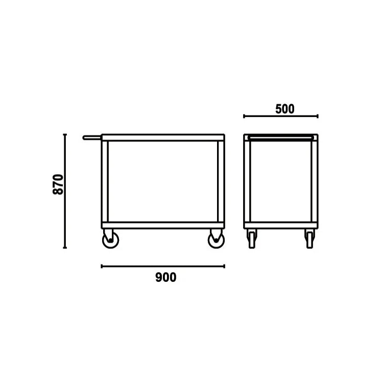 Beta Tools CP51 Heavy-Duty 2-Shelf Industrial Transport Cart (1,650 lb Load)