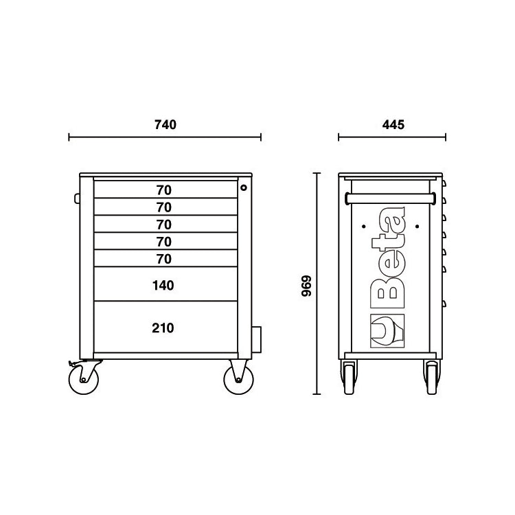 Beta Tools RSC24 Heavy-Duty 7-Drawer Rolling Tool Cabinet