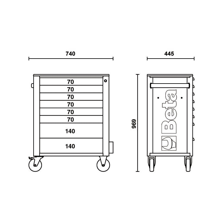 Beta Tools RSC24 Heavy-Duty 8-Drawer Rolling Tool Cabinet