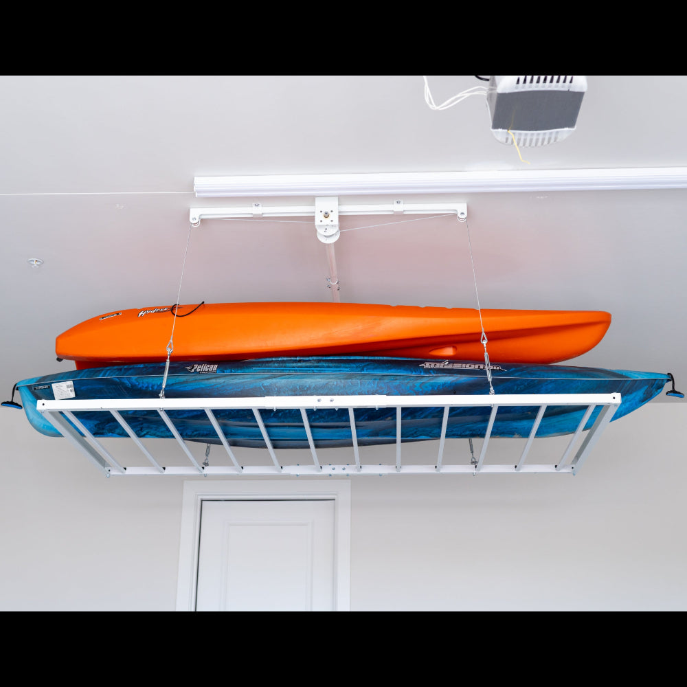 ceiling-sam-4x8-storage-elevator-elevated-with-kayaks