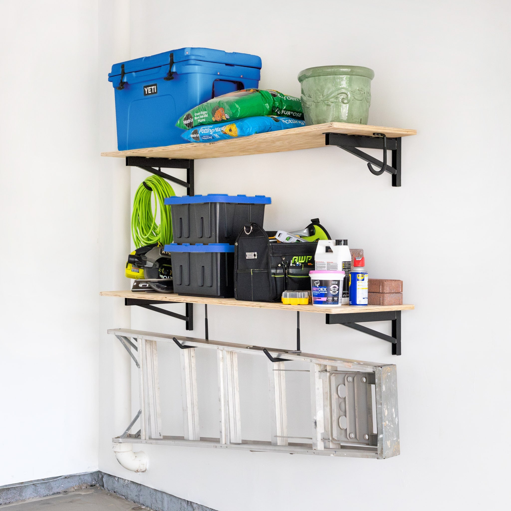 1' x 4' DIY Wall Shelf Brackets | Heavy Duty Garage Wall Shelves