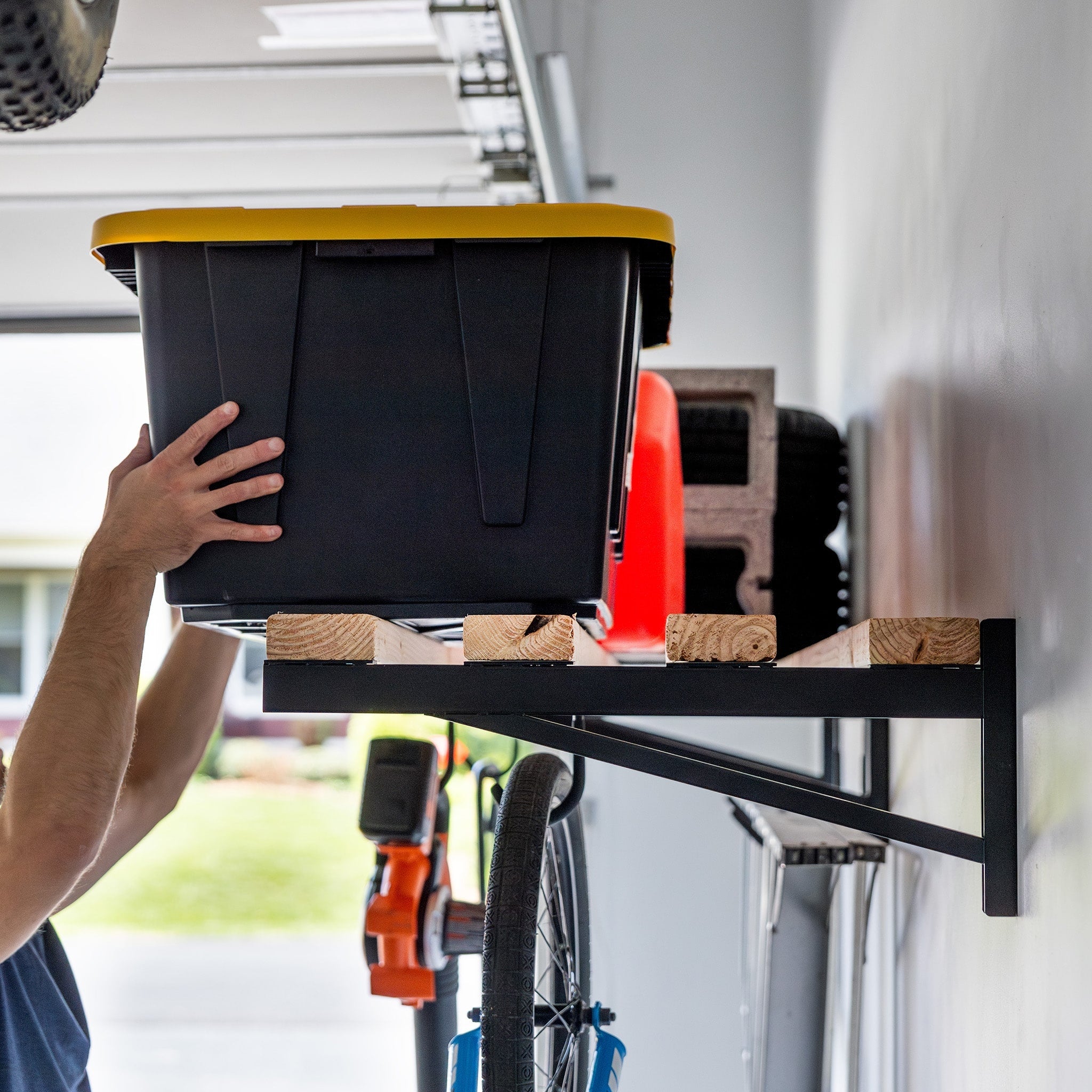2' x 8' DIY Wall Shelf Brackets | Heavy Duty Garage Wall Shelf