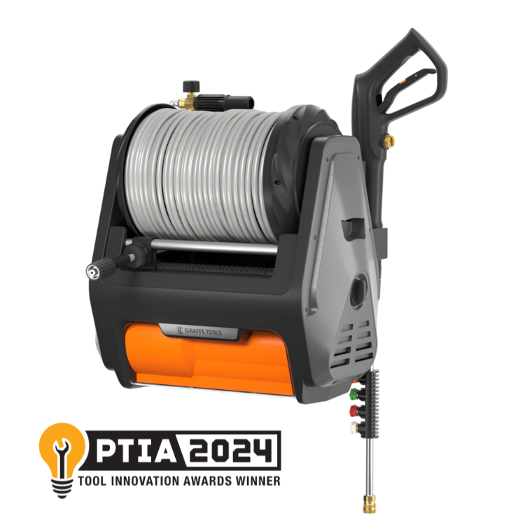 Giraffe Tools Grandfalls PRO Retractable Pressure Washer - 3700 PSI Wall Mount