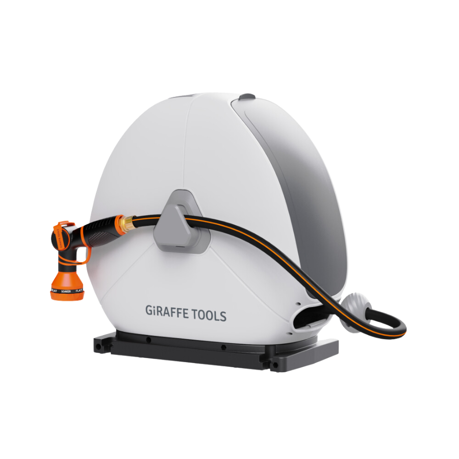 Giraffe Tools Ground-Mounted Retractable Hose Reel - Auto Rewind