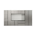 Modern metallic door with geometric design on a white background