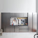 Modern garage storage cabinet with tools and equipment on a white background