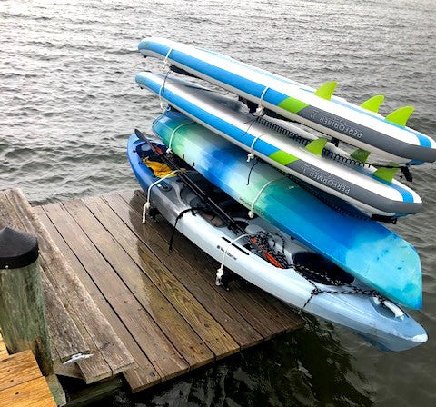 StoreYourBoard Broadwater Paddleboard Storage | Adjustable Dock Rack | Over The Water | 4 Levels
