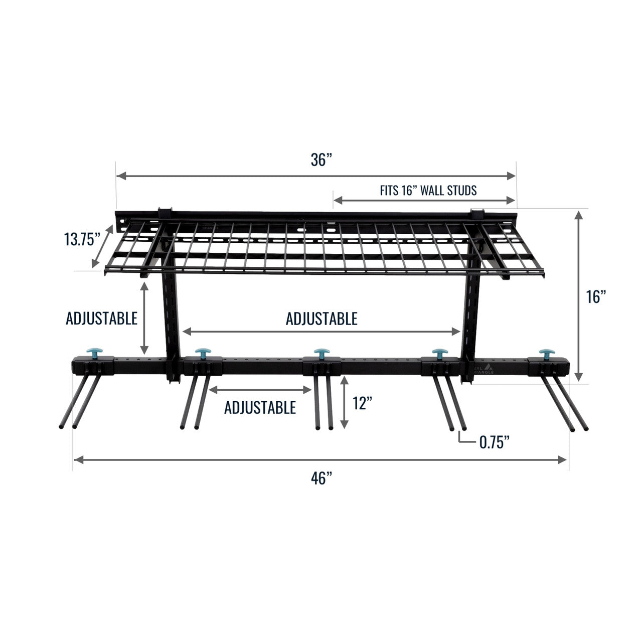 Solitude Ski Wire Shelf | Adjustable Wall Storage System | Holds 10 Pairs of Skis