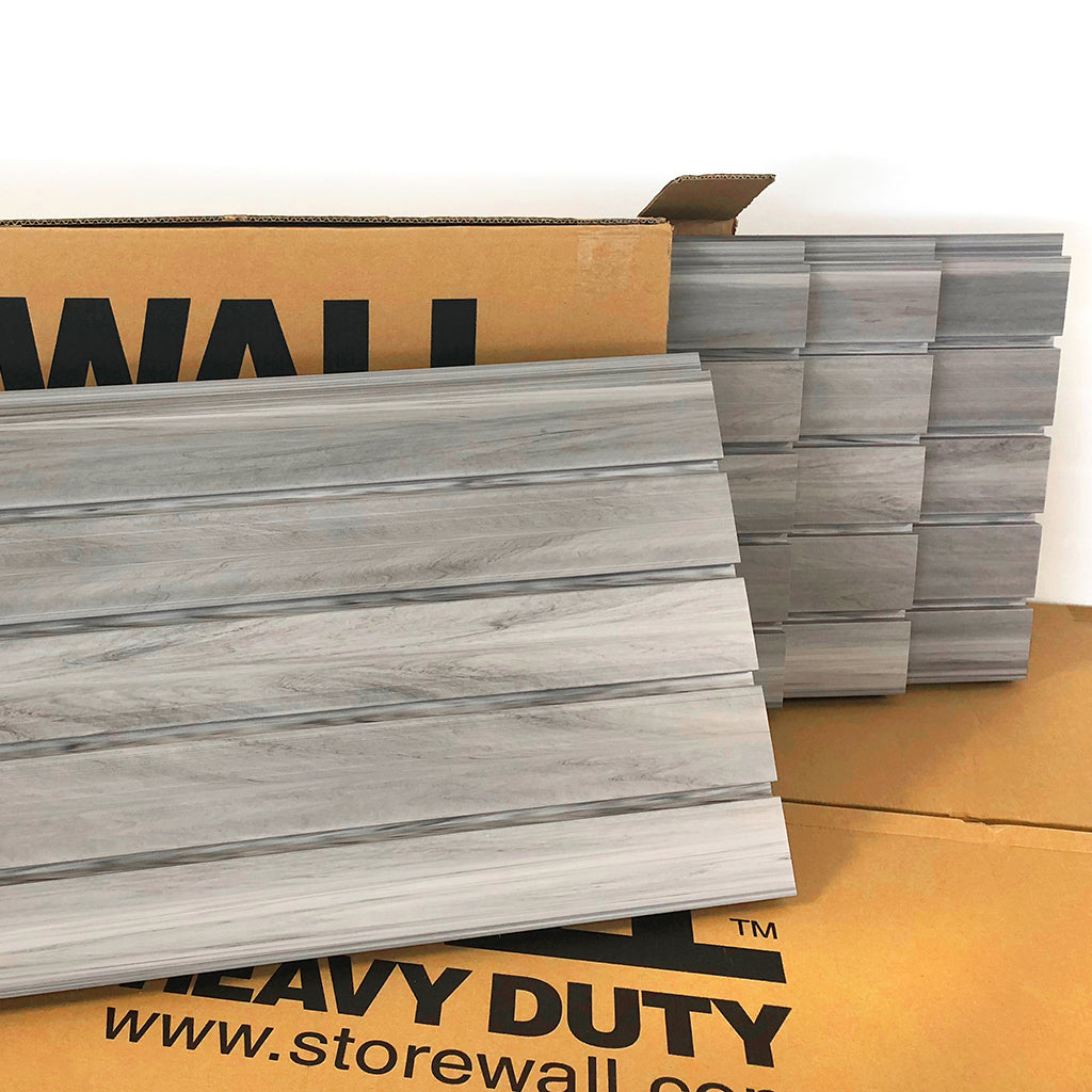 storewall 8 ft hd slatwall panel barnwood case