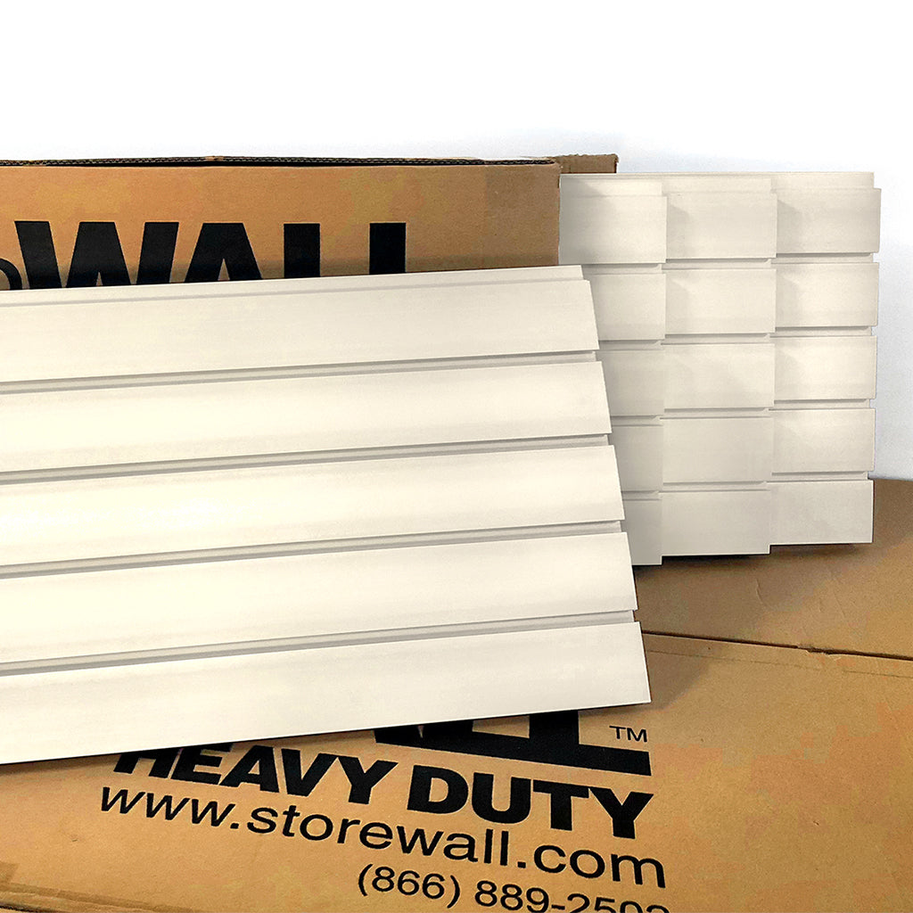 storewall 8 ft hd slatwall panel brite white case
