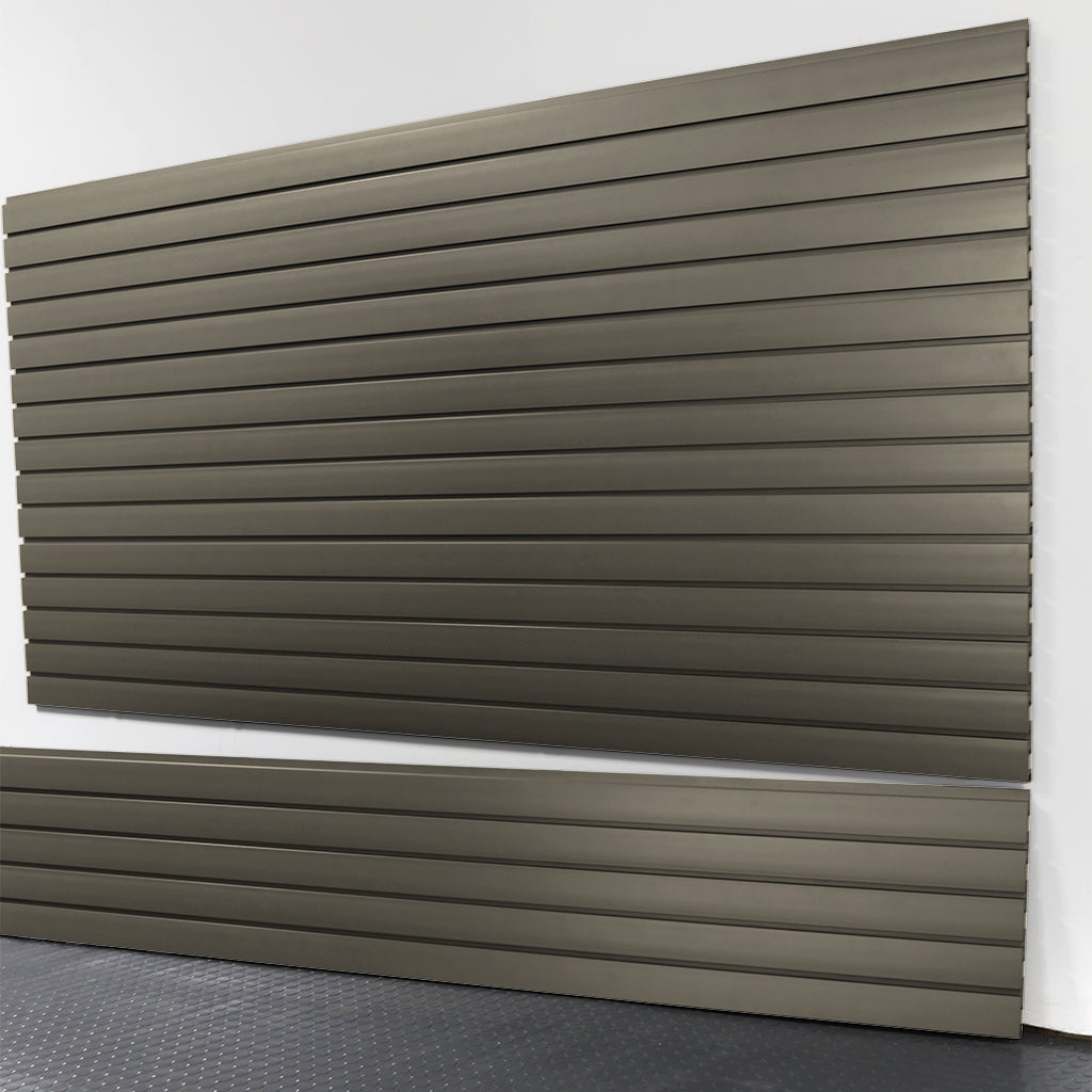 storewall 8 ft hd slatwall panel graphite steel angled