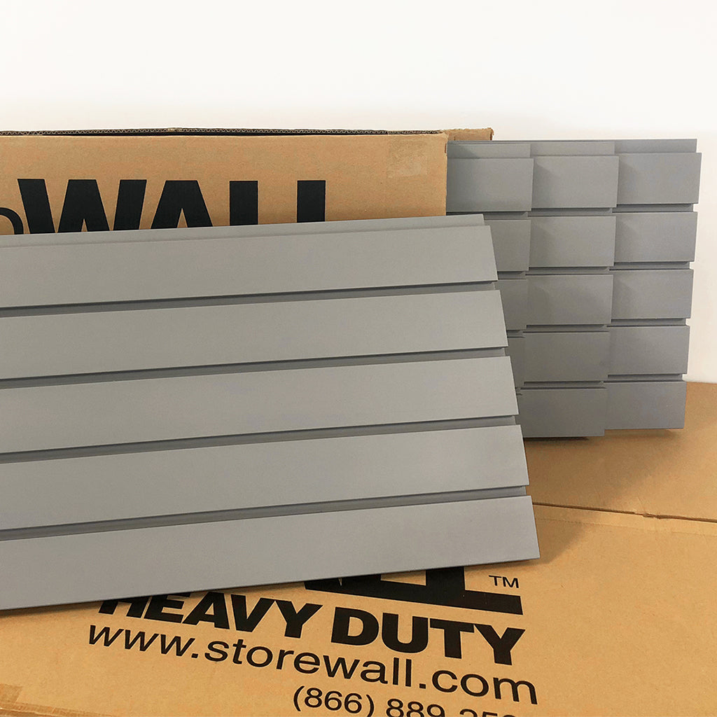 storewall 8 ft hd slatwall panel weathered grey case
