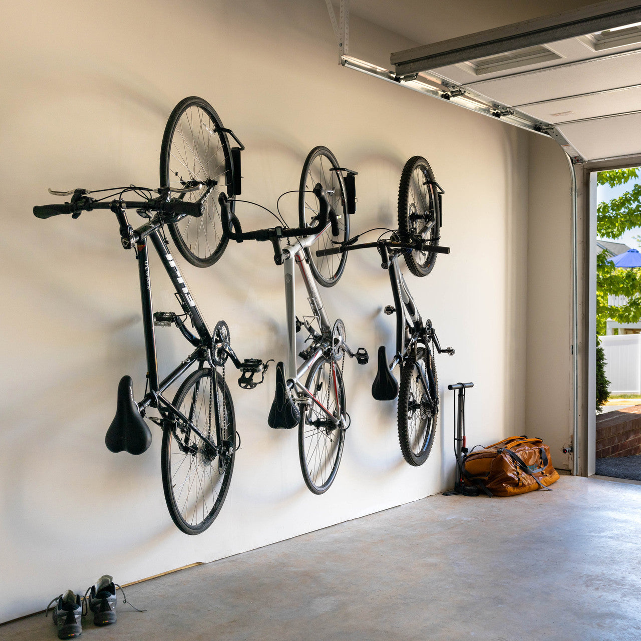 StoreYourBoard Swivel Mount Bike Storage Rack | 2 Bike Garage Wall Hooks | Deep Water
