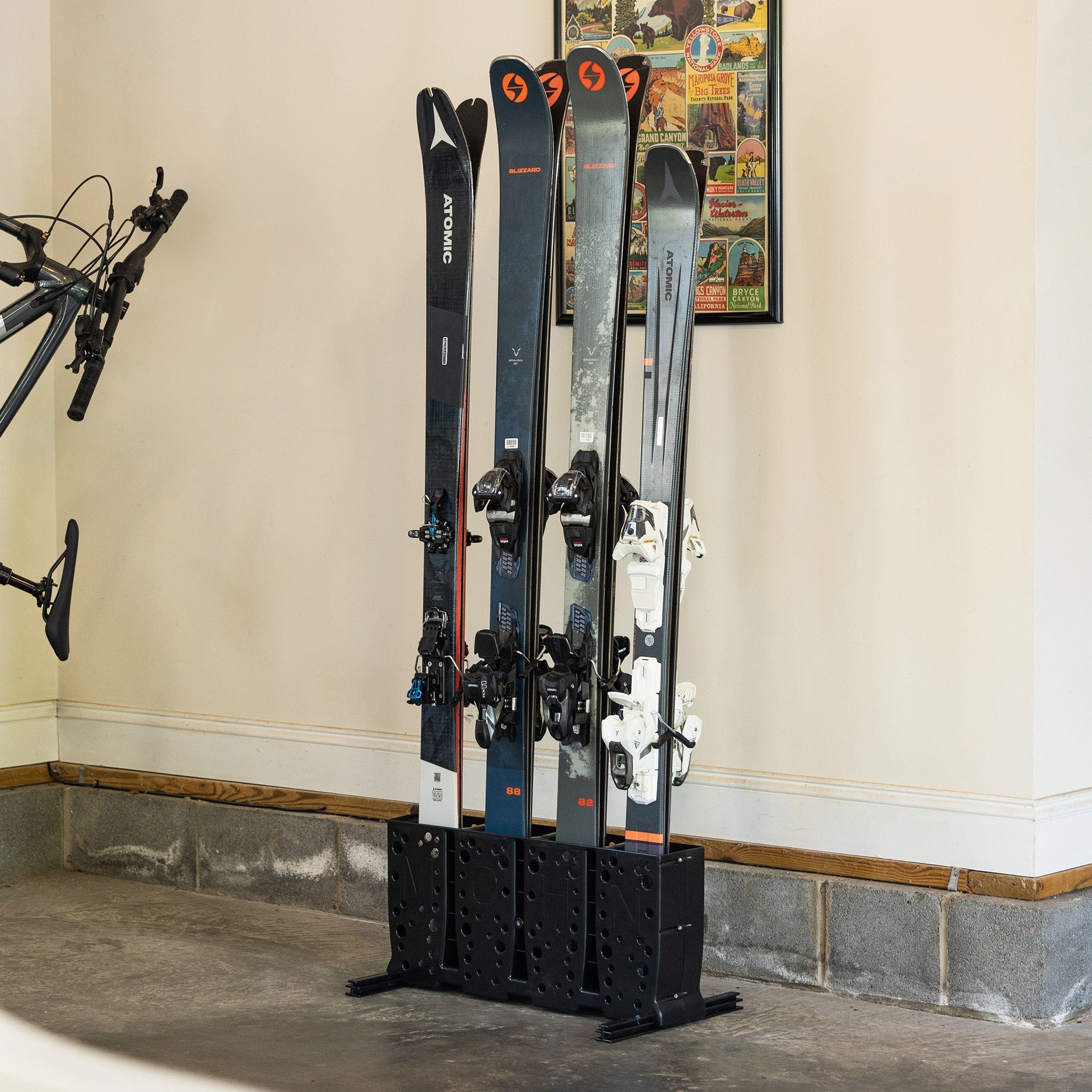 StoreYourBoard Telluride Ski Storage Rack | Holds 4 Pairs of Skis