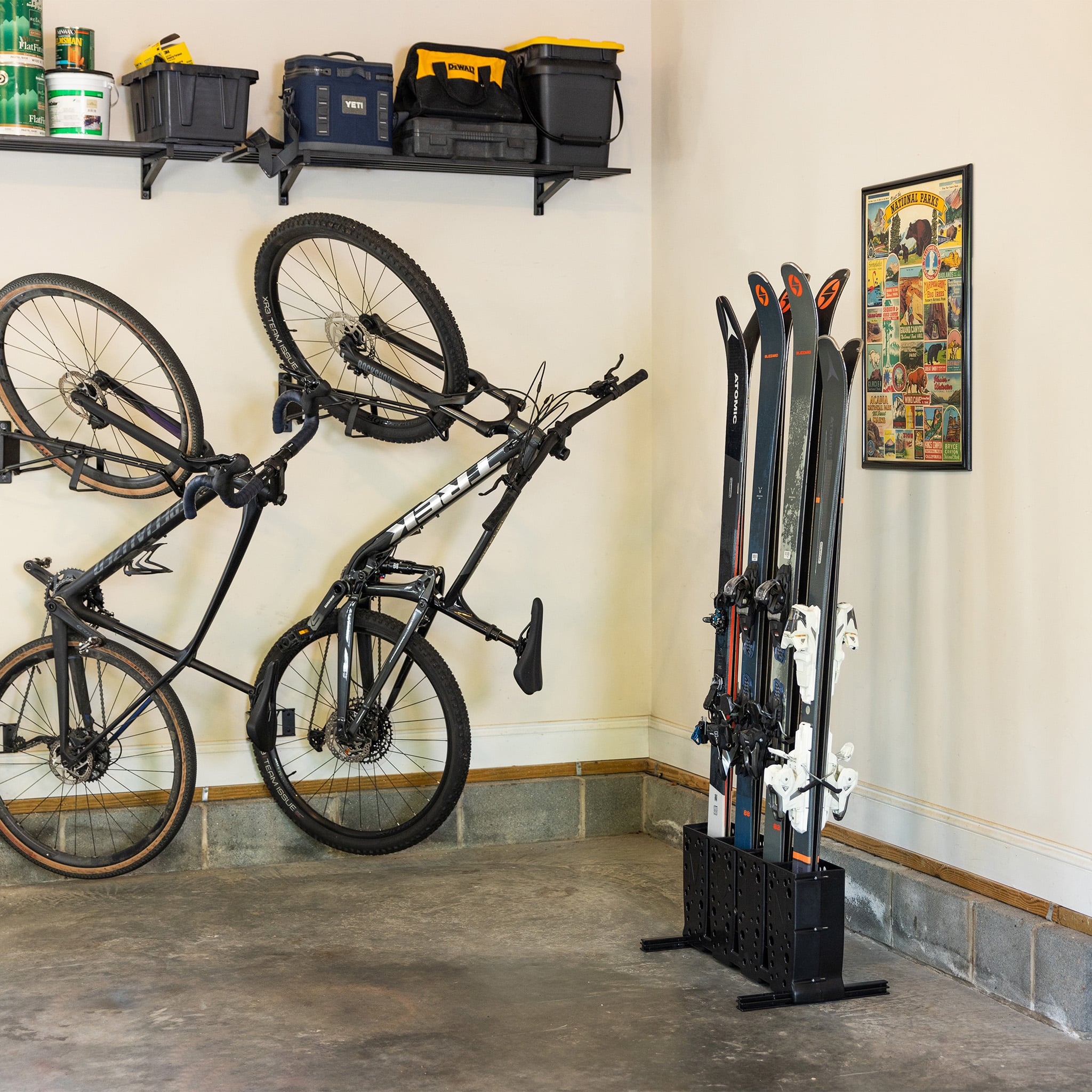 StoreYourBoard Telluride Ski Storage Rack | Holds 4 Pairs of Skis