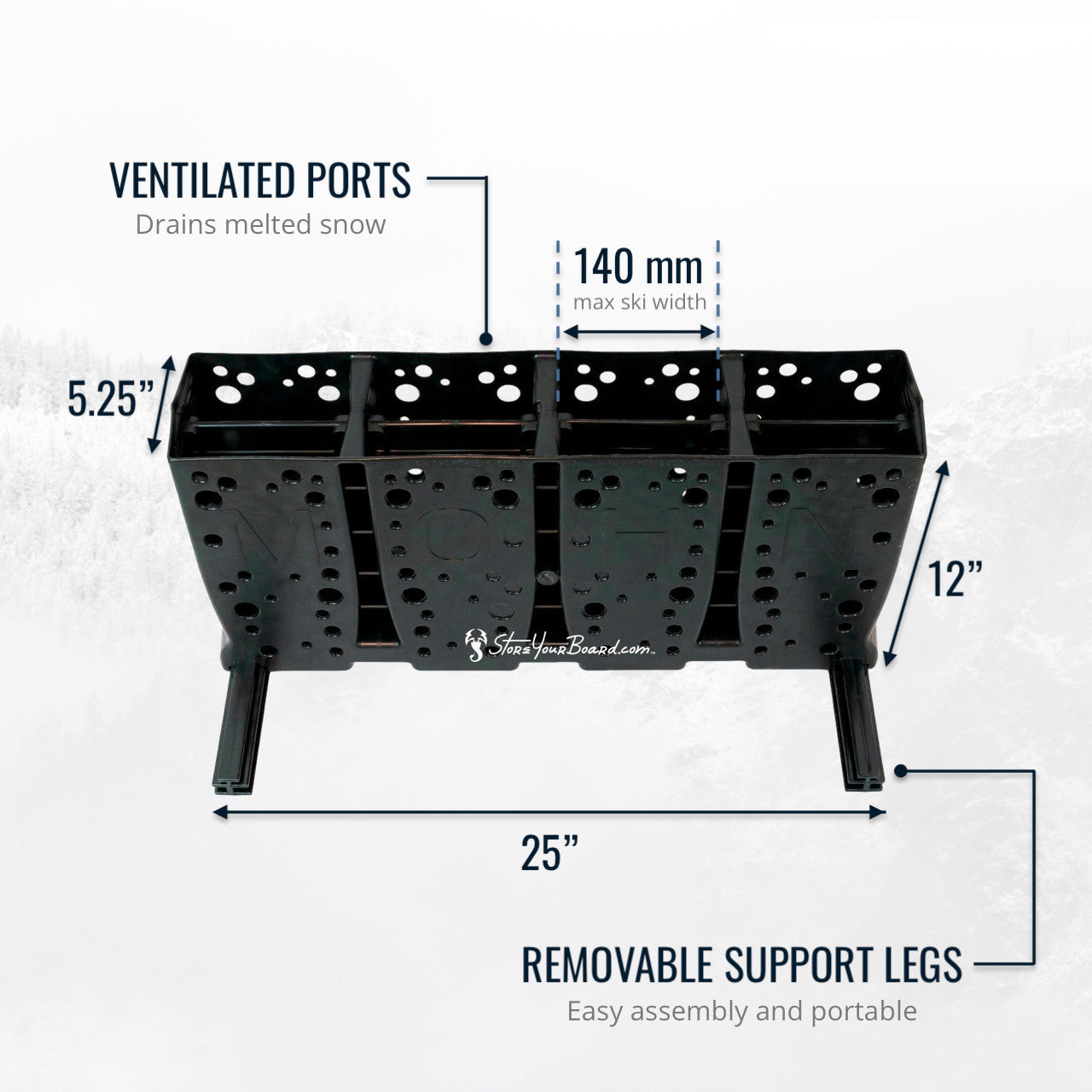 StoreYourBoard Telluride Ski Storage Rack | Holds 4 Pairs of Skis