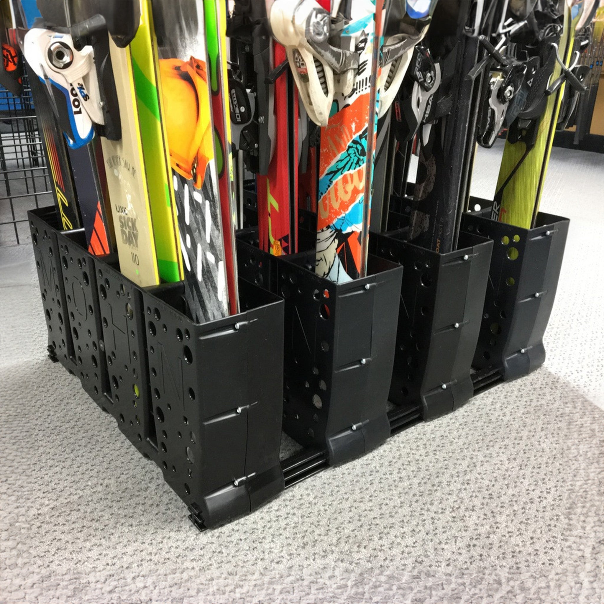 StoreYourBoard Telluride Ski Storage Rack for Rental Shops | Holds up to 16 Pairs of Skis