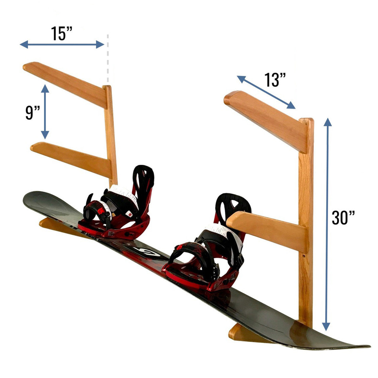StoreYourBoard TidyTimber Snowboard Storage Wood Rack | Holds 3 Snowboards